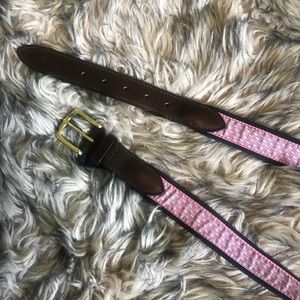 Vineyard Vines Pink Whale Leather Belt